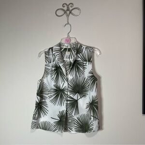 a new day Green Palm Print‎ Button Down Shirt
